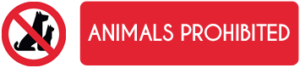 Animals prohibited